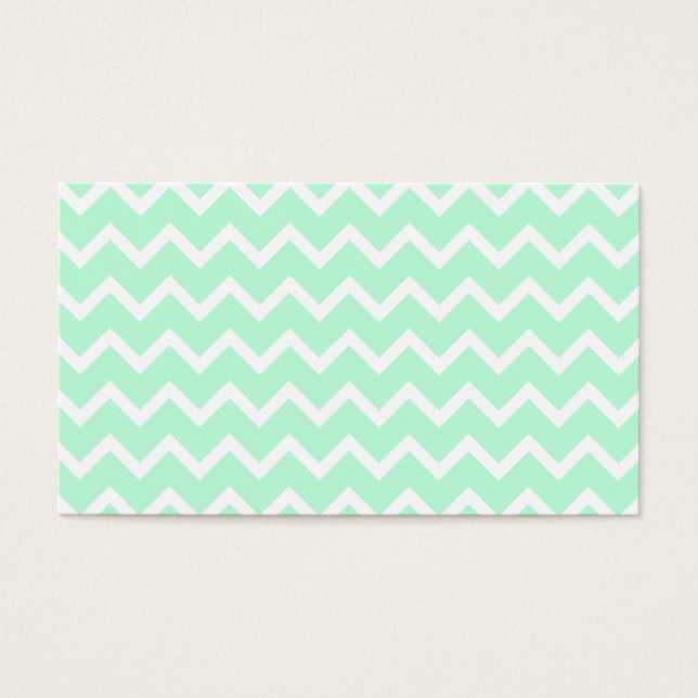 Mint Grönt Zigzag Chevron Rand. Visitkort (Framsidan)