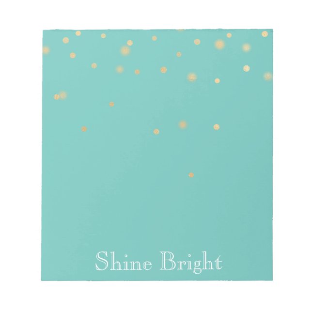 Mint Guld Confetti Anteckningsblock (Framsida)