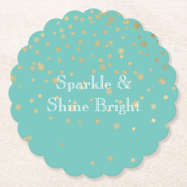 Mint Guld Confetti Underlägg Papper