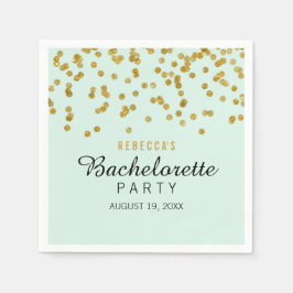 Mint Guld Glitter konetti Bachelorette Napkins Pappersservett