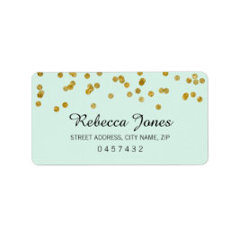 Mint Guld Glitter konfetti adressetiketter
