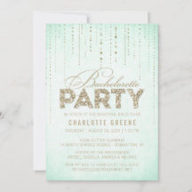 Mint & Guld Glitter Se Bachelorette Party