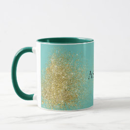 Mint Guld Glitzy Glitter Mugg