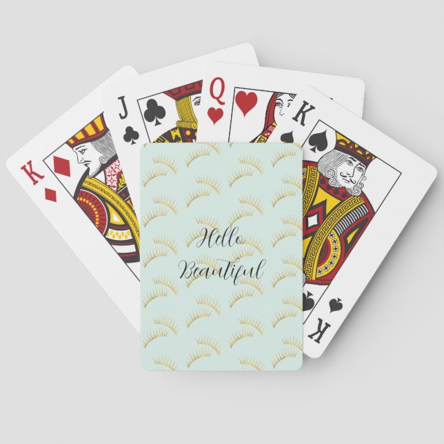 Mint Guld Ögonfransar Casinokort (Baksidan)