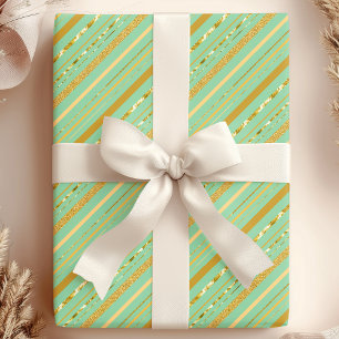 Mint & Guld Rand Luxe Presentpapper
