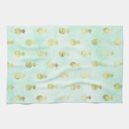 Mint Guld Tropical Pineapples Kökshandduk