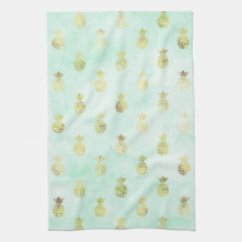Mint Guld Tropical Pineapples Kökshandduk
