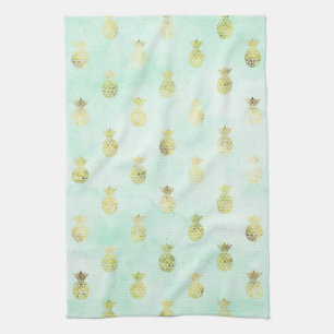 Mint Guld Tropical Pineapples Kökshandduk