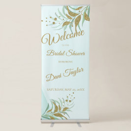 Mint & Guld Welcome Lodrät Retractable Banner