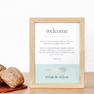 Mint & Guld Whisk Välkomsthälsning för bakersida Poster