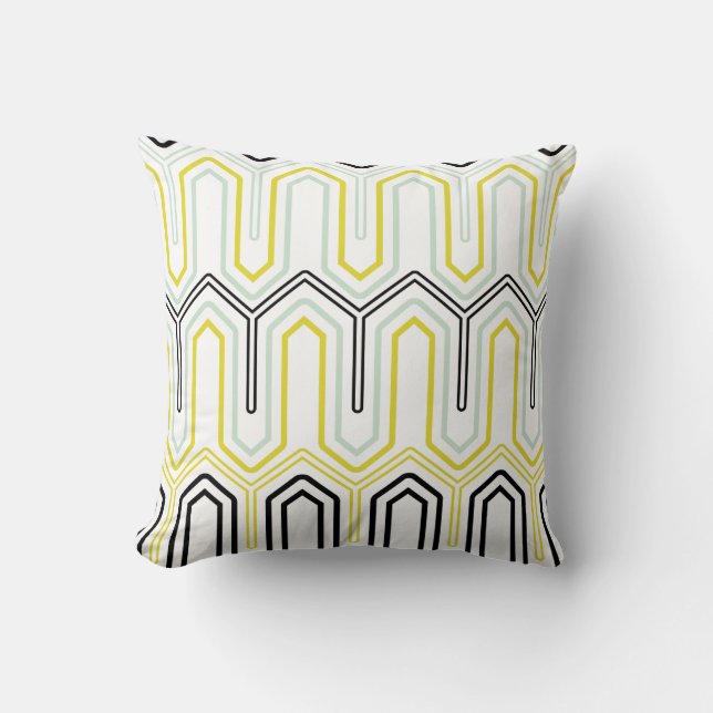 Mint & Gult Geometric Mönster Decorative Pillow Kudde (Framsida)
