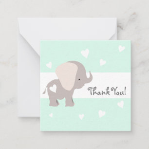 Mint Heart Elephant Tack Notecards Anteckningskort