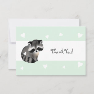 Mint Heart Raccoon - tackkort Tack Kort