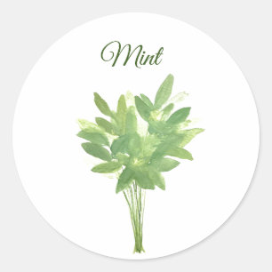Mint Herb Greenery Kitchen Culinary Grönt Chic Runt Klistermärke
