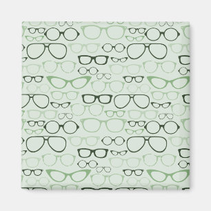Mint Hipster Glass Magnet
