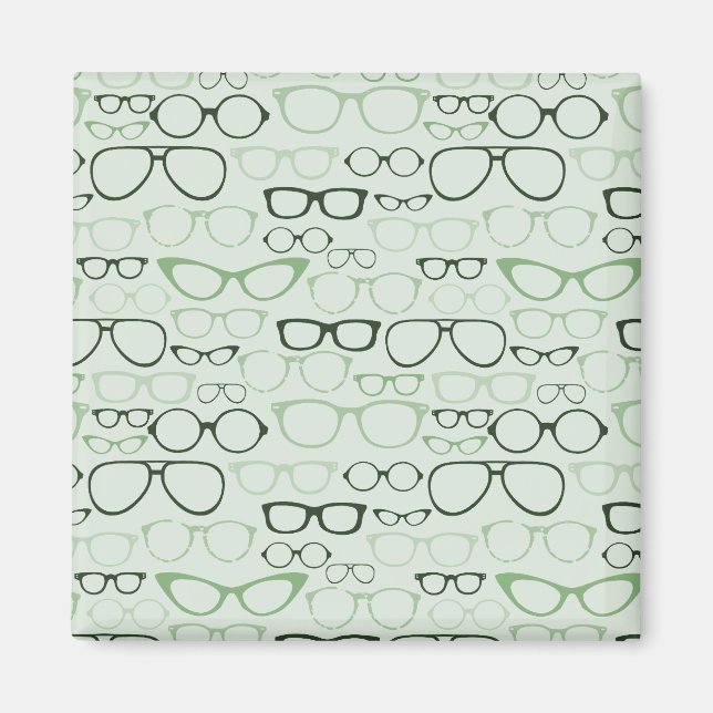 Mint Hipster Glass Magnet (Framsidan)