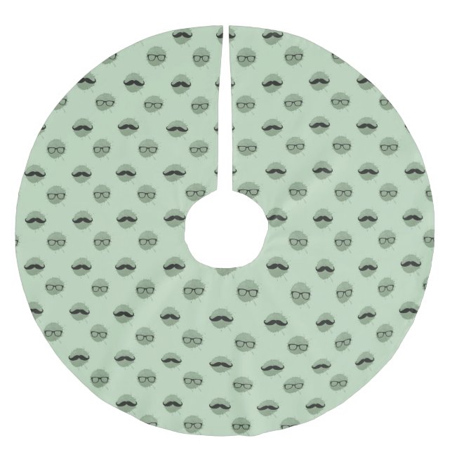 Mint Hipster Mustacher Glasses jul Julgransmatta Borstad Polyester (Framsidan)
