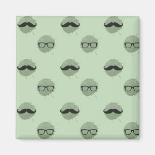 Mint Hipster Mustacher Magnet