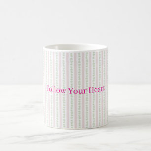 Mint hjärtan Rosa ränder Kaffemugg