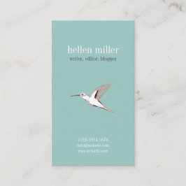 Mint hummingbird elegant minimal cute visit card visitkort