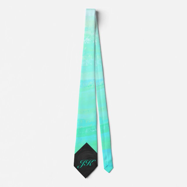 Mint Ice Blue och Black Monogram Slips (Framsida)