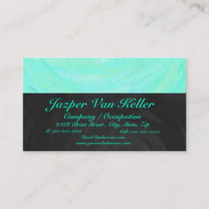 Mint Ice Blue och Black Monogram Visitkort