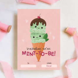 Mint Ice Cream Classroom Valentine Inbjudningar