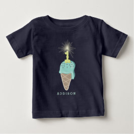 Mint Ice Cream Sparkler Pojke, första födelsedagen Tee Shirt