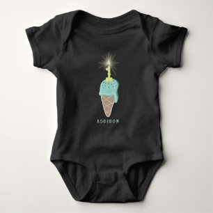 Mint Ice Cream Sparkler Pojke, första födelsedagen Tee Shirt