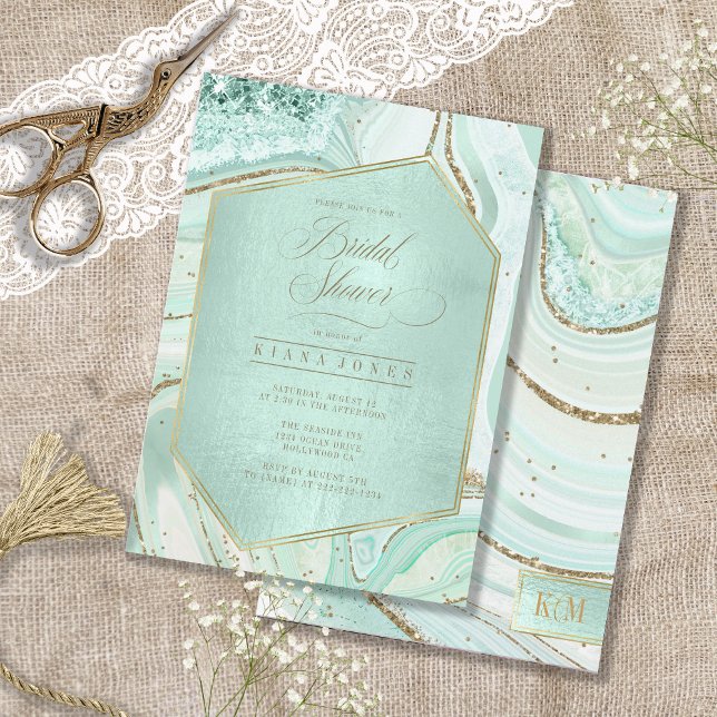 Mint-ID827 för Möhippan abstrakt Agate (Front/Back In Situ)