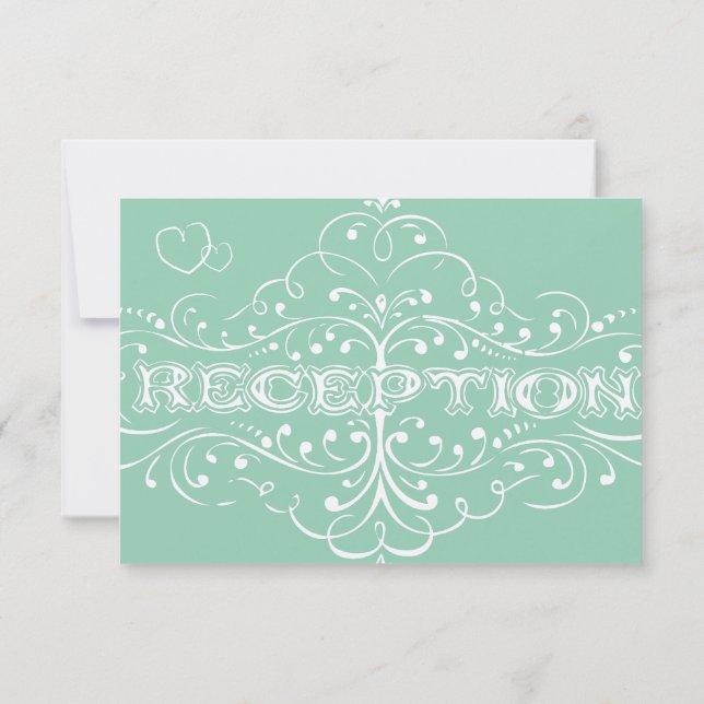 Mint Jade Victorian Typography Responcard OSA Kort (Baksida)