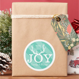 Mint Joy Helgdag jul Runt Klistermärke