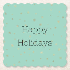 Mint jul Guld Snöflingor Underlägg Papper