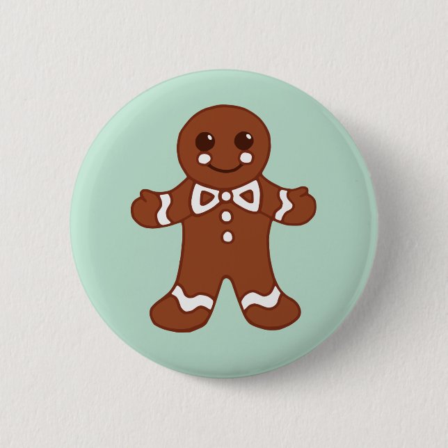 Mint jul pepparkakspojke knapp (Framsida)