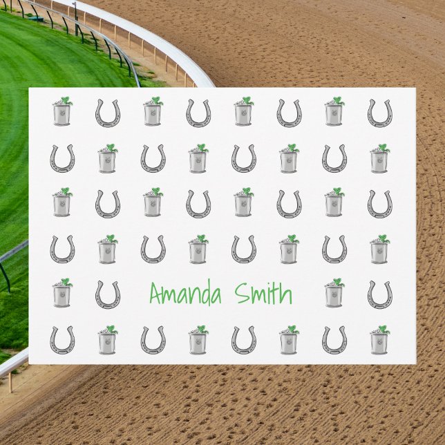 Mint Julep and Horseshoe Preppy Derby Party Tack Kort (Skapare uppladdad)