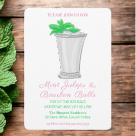 Mint Julep Bourbon Bollar Horse Tävling Derby Day Inbjudningar