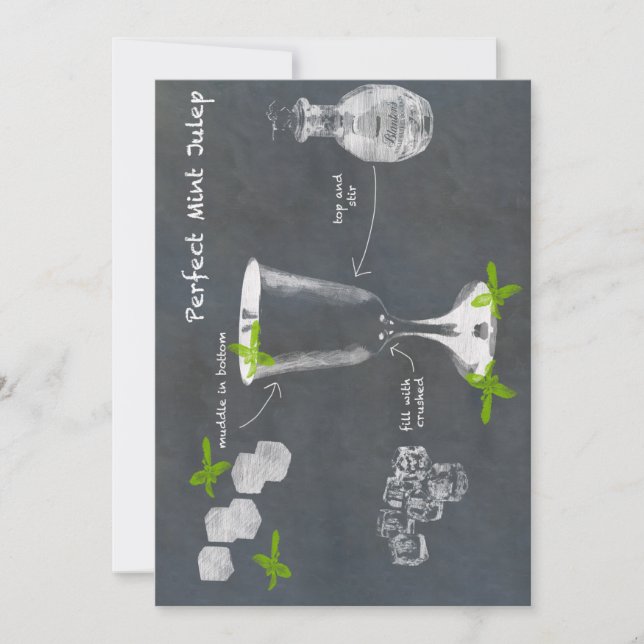 Mint Julep Cocktail Inbjudningar (Framsida)