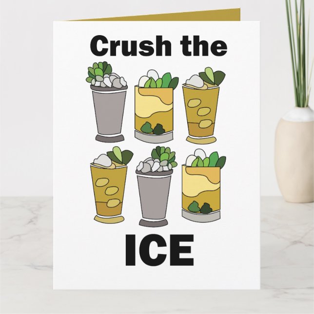 Mint Julep Cocktail Krossa Isen Derbyfest Kort (Framsida)