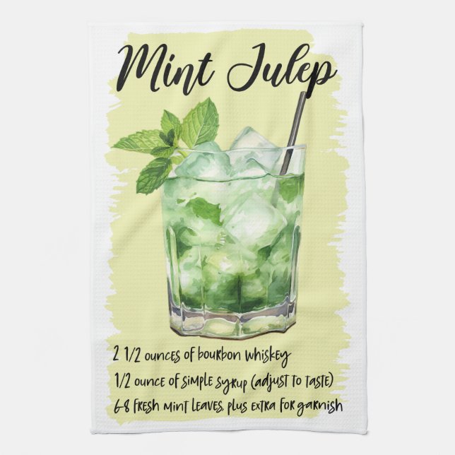 Mint Julep Cocktail Recipe Kökshandduk (Vertikal)