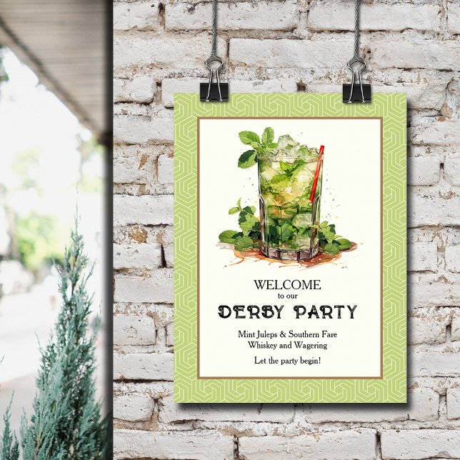 Mint Julep Derby Välkommen Poster (Mint Julep Derby Welcome Poster)