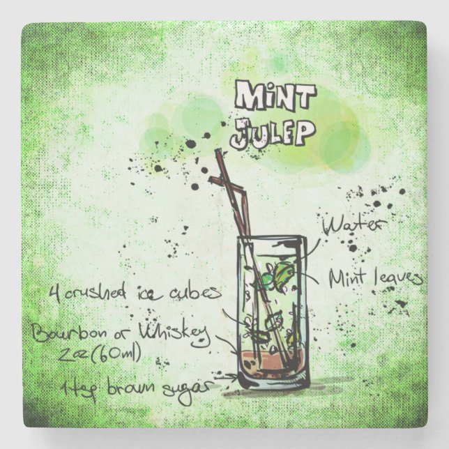 Mint Julep Drink Recept Stenunderlägg (Framsidan)