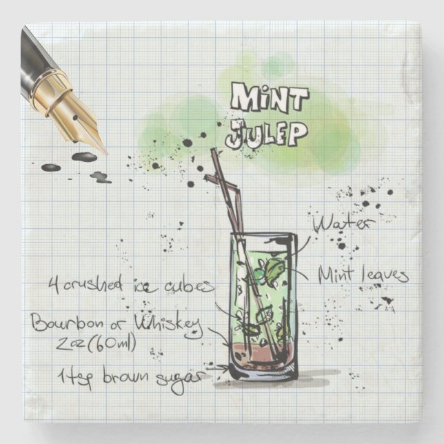 Mint Julep Drink Stenunderlägg (Framsidan)