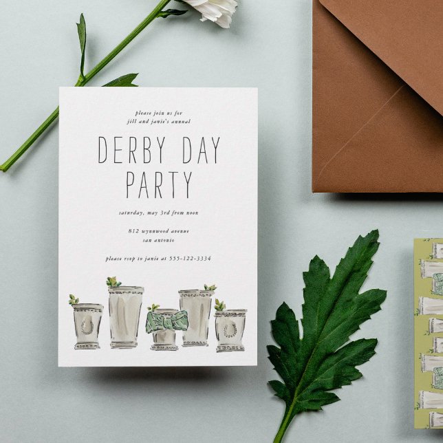 Mint Julep Horse Tävling Derby Day Party Inbjudningar (Skapare uppladdad)