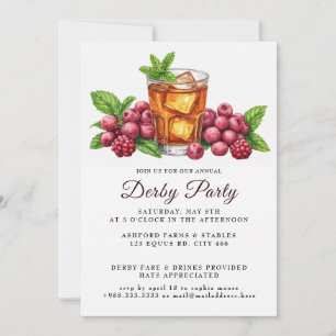 Mint Julep Horse Tävling Derby Day Party Inbjudningar
