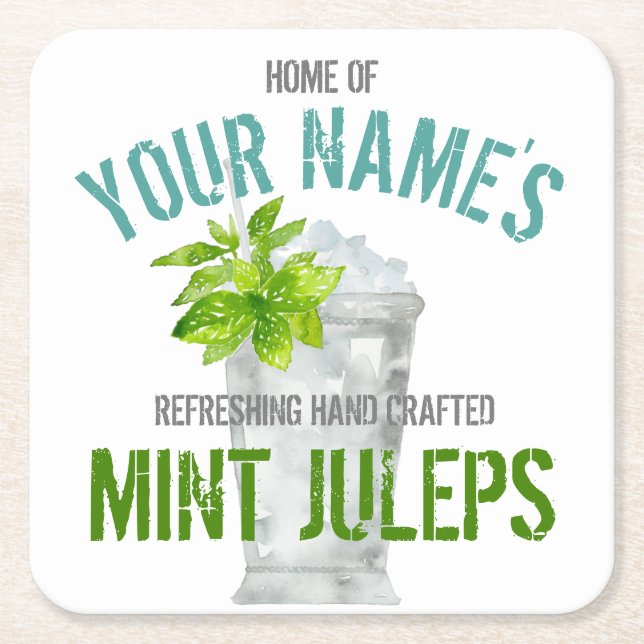 Mint Julep-Personlig Underlägg Papper Kvadrat (Framsidan)