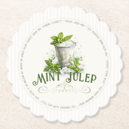 Mint Julep Recept Derbyfest Modern Akvarell Underlägg Papper