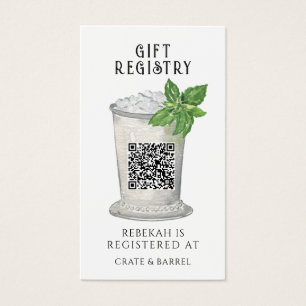 Mint Julep   Registreringskort för QR-kod Visitkort