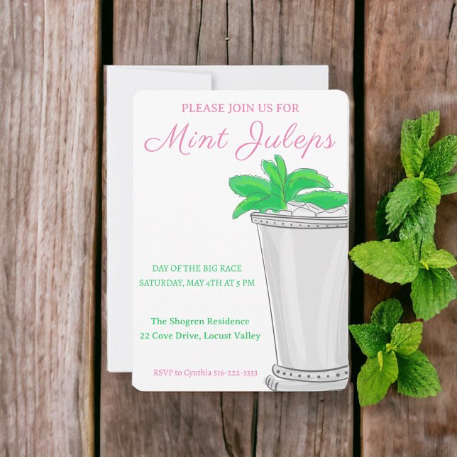 Mint Juleps Horse Tävling Derby Day Inbjudningar (Skapare uppladdad)