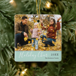 Mint Julglädje Familj Jul Foto Julgransprydnad Keramik