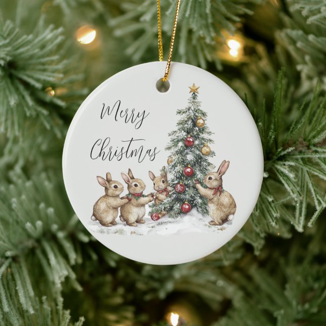 Mint Kaniner Julgran Julgransprydnad Keramik (Träd)